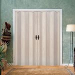 Akaağaç Renk Camsız Çift Açılım Pvc Akordiyon Katlanır Kapı