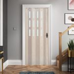 Akçaağaç Renk Camlı Pvc Akordiyon Katlanır Kapı