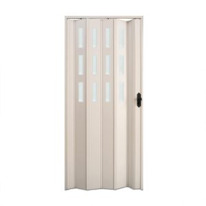 Beyaz Renk Camlı Pvc Akordiyon Katlanır Kapı