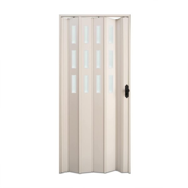 Beyaz Renk Camlı Pvc Akordiyon Katlanır Kapı