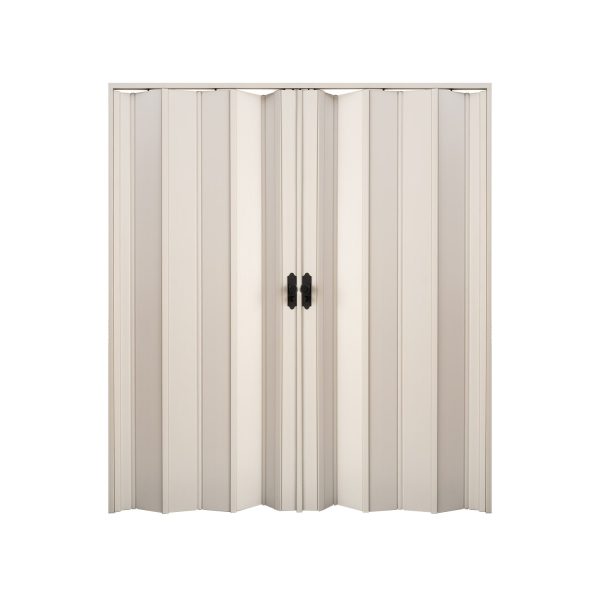 Beyaz Renk Camsız Çift Açılım Pvc Akordiyon Katlanır Kapı