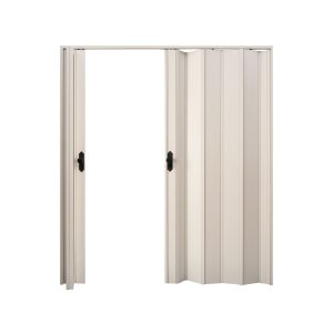 Beyaz Renk Camsız Çift Açılım Pvc Akordiyon Katlanır Kapı