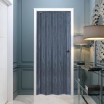 Antrasit Renk Camsız Pvc Akordiyon Katlanır Kapı