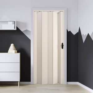 Beyaz Renk Camsız Pvc Akordiyon Katlanır Kapı