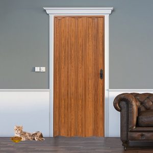 Ceviz Renk Camsız Pvc Akordiyon Katlanır Kapı