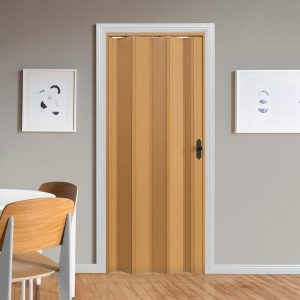 Meşe Renk Camsız Pvc Akordiyon Katlanır Kapı