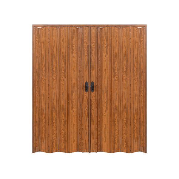 Ceviz Renk Camsız Çift Açılım Pvc Akordiyon Katlanır Kapı