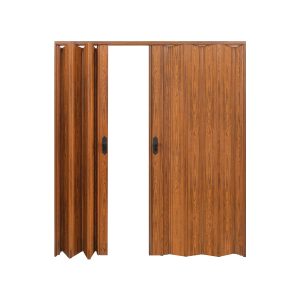 Ceviz Renk Camsız Çift Açılım Pvc Akordiyon Katlanır Kapı