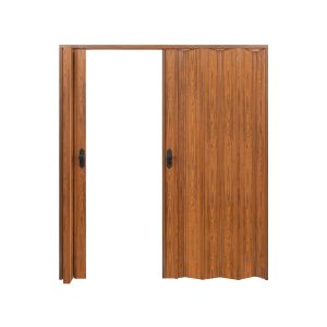 Ceviz Renk Camsız Çift Açılım Pvc Akordiyon Katlanır Kapı