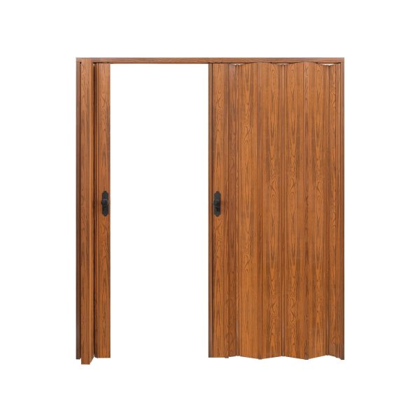 Ceviz Renk Camsız Çift Açılım Pvc Akordiyon Katlanır Kapı