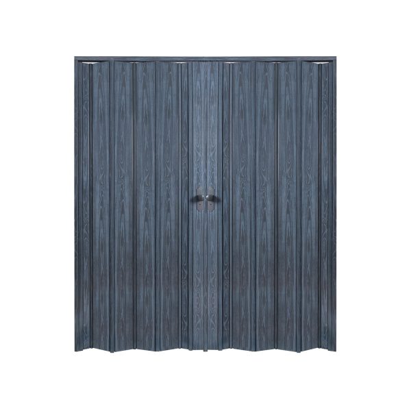 Antrasit Renk Camsız Çift Açılım Pvc Akordiyon Katlanır Kapı