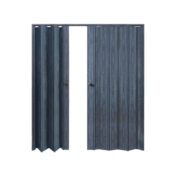 Antrasit Renk Camsız Çift Açılım Pvc Akordiyon Katlanır Kapı