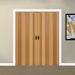 Meşe Renk Camsız Çift Açılım Pvc Akordiyon Katlanır Kapı